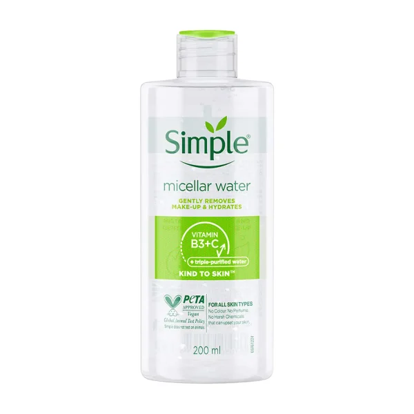 Simple-Kind-To-Skin-Micellar-Cleansing-Water-200ml-new-1-600x600-1.webp Simple Micellar Water for Sensitive Skin | Gentle Makeup Remover - Image 1