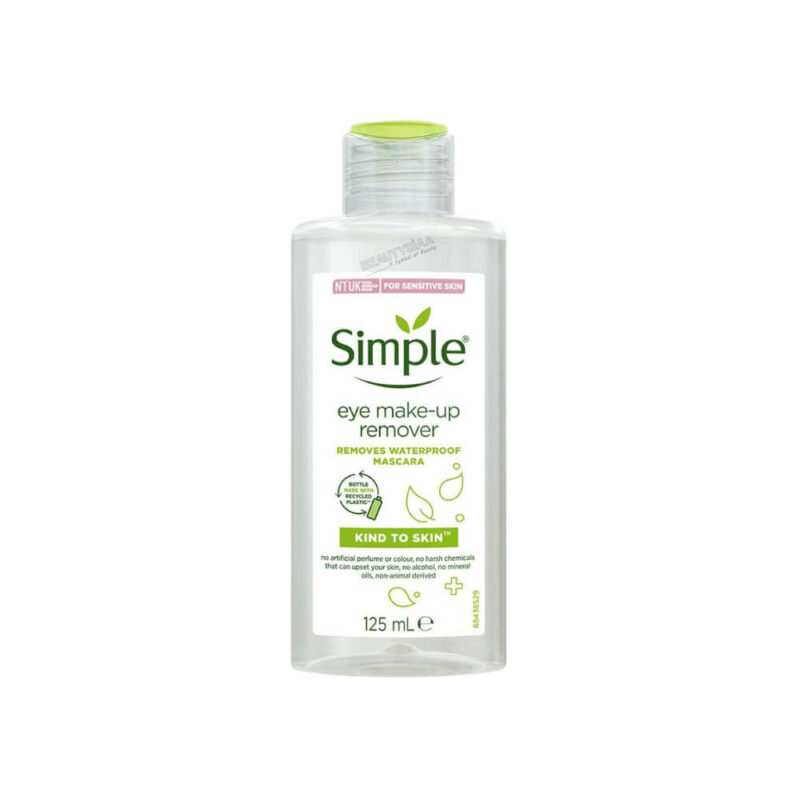 Simple Kind to Skin Eye Makeup Remover 125ml Simple Eye Makeup Remover: Gentle, Effective Solution for Sensitive Eyes - Image 1